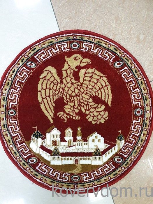 Ковер ОРЛЕЦ в храм круглый красно-бордовый