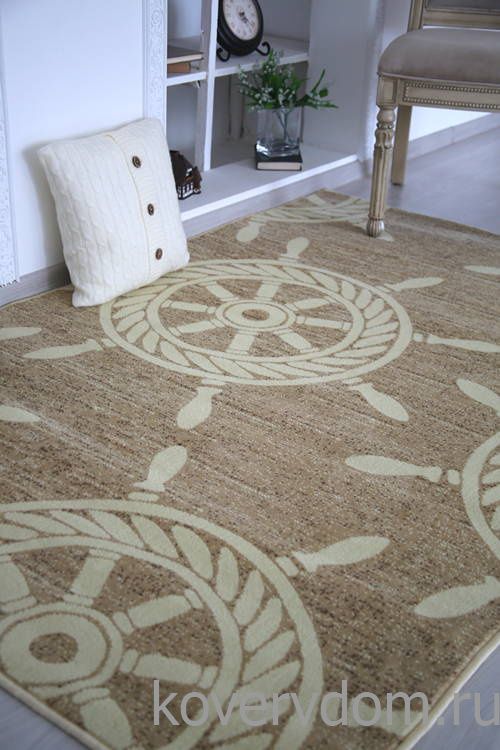 Ковер МОРСКОЙ Корабельные Штурвалы бежевый